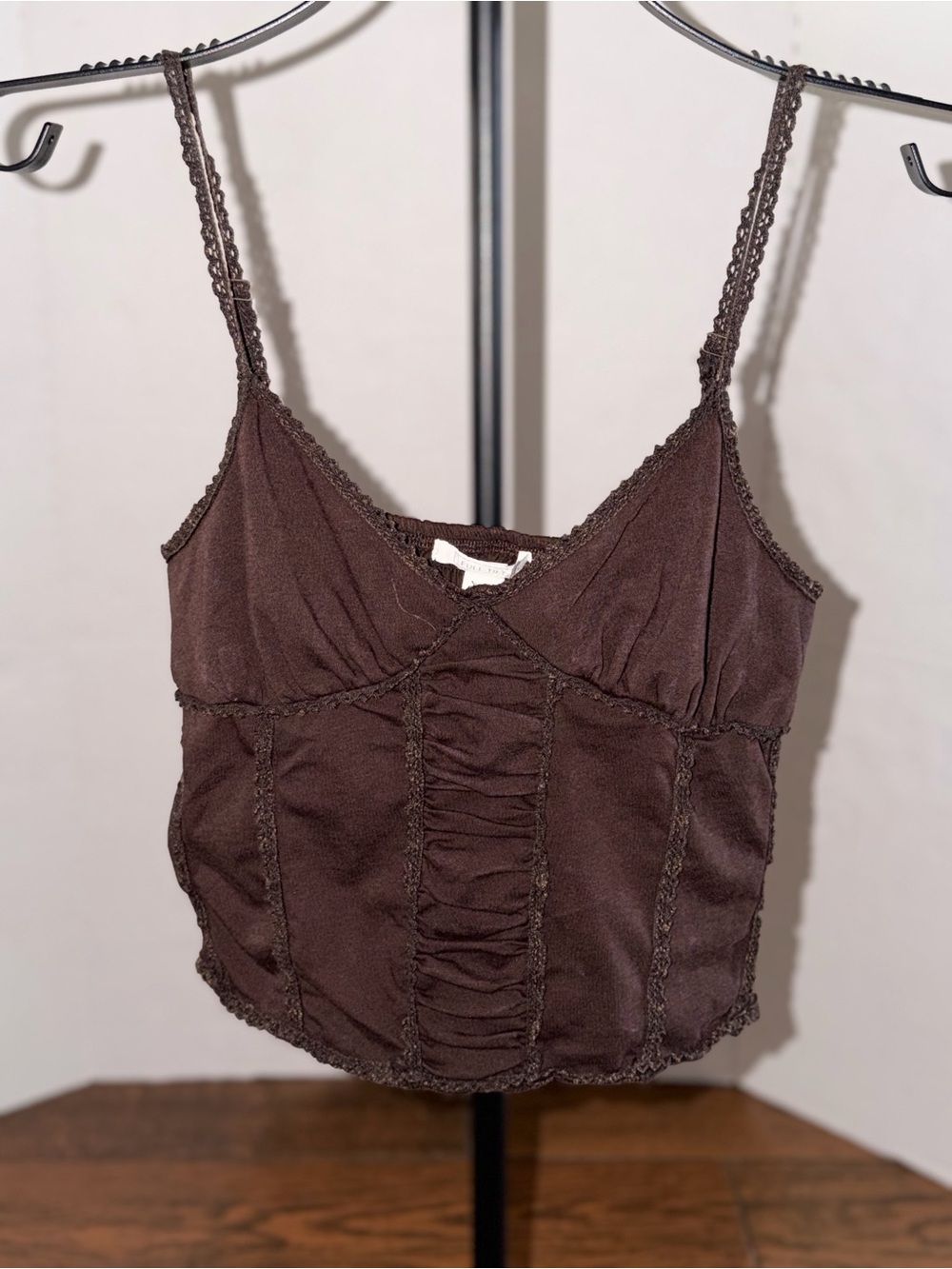 Full Tilt Chocolate Brown Lace-Trim Cami
